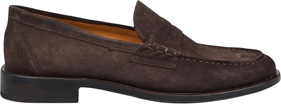 Posa College Penny Loafers Suède Donkerbruin Bruin