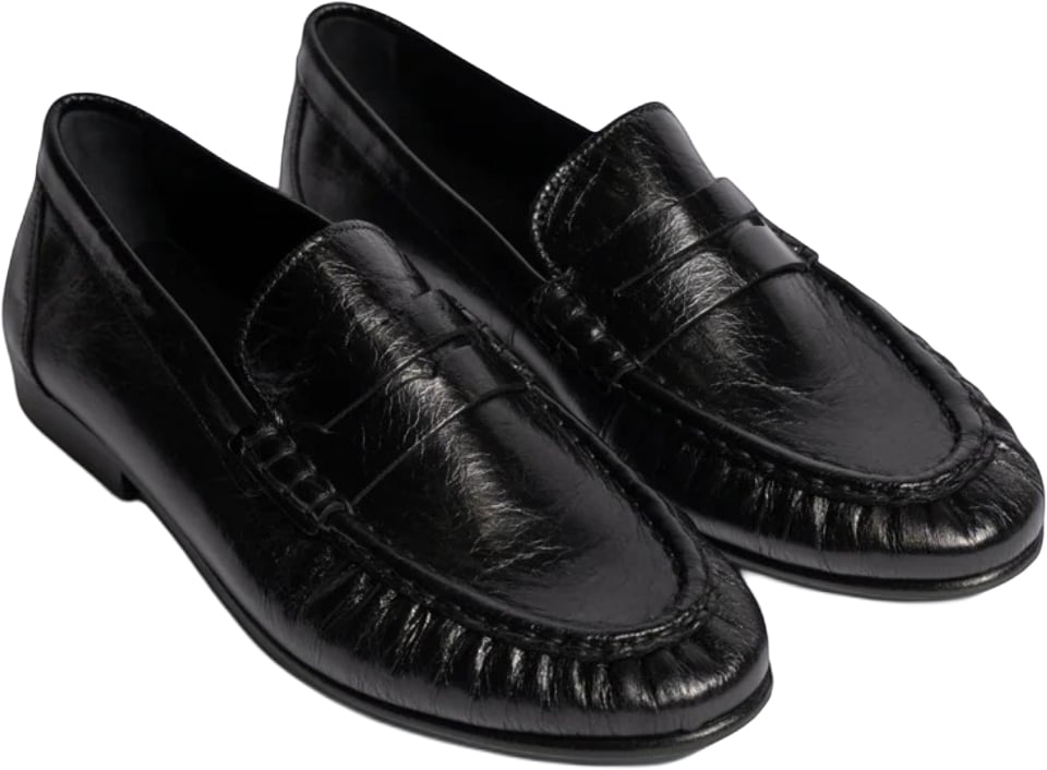 Posa PENNY LOAFER WRINKLE MULE Zwart