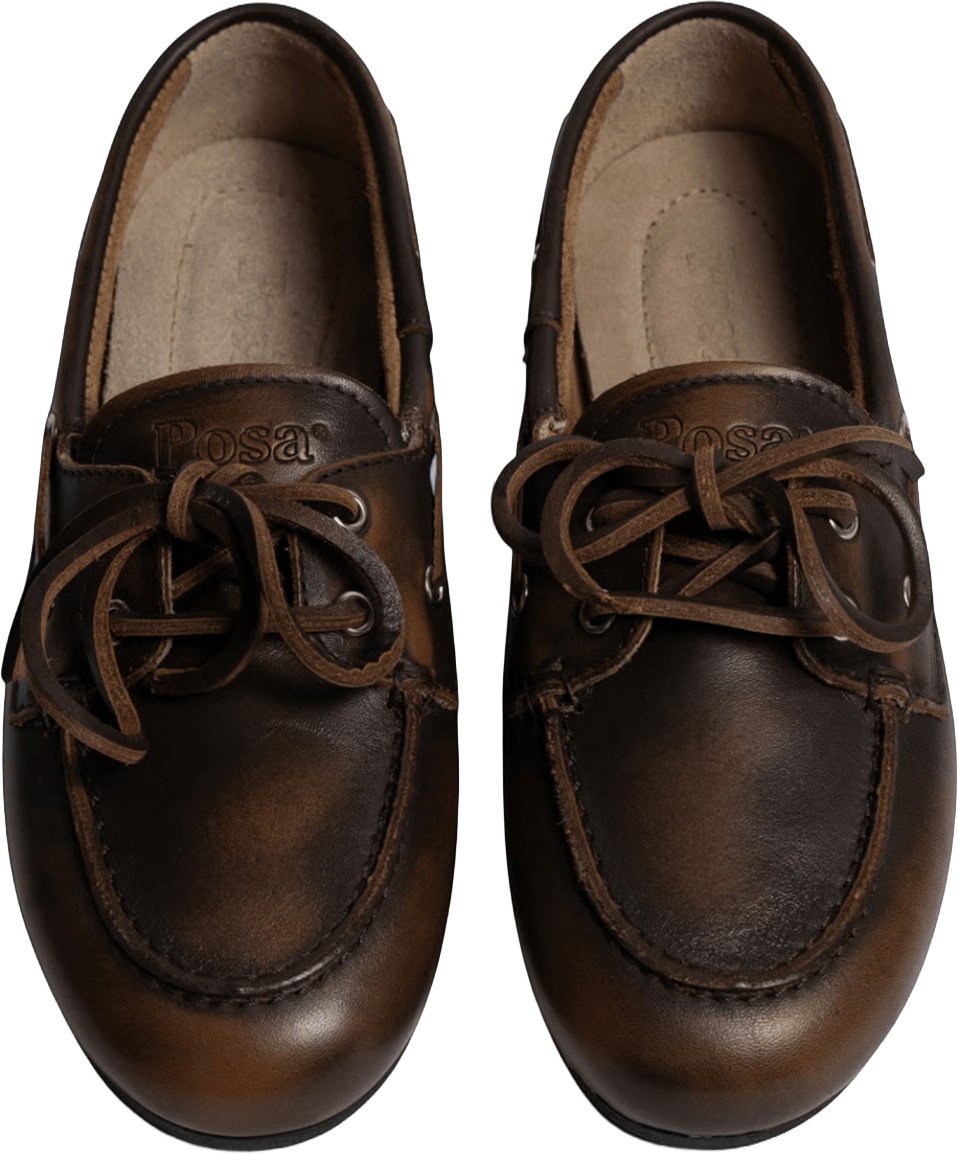 Posa BOAT LOAFERS BRUSHED LEATHER Bruin