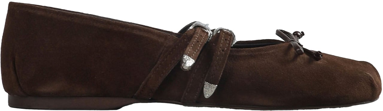 Posa Vita Ballerina met dubbele band, donkerbruin Bruin