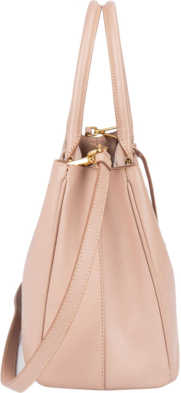 Prada Prada Pink Saffiano Leather Galleria Handbag Rood