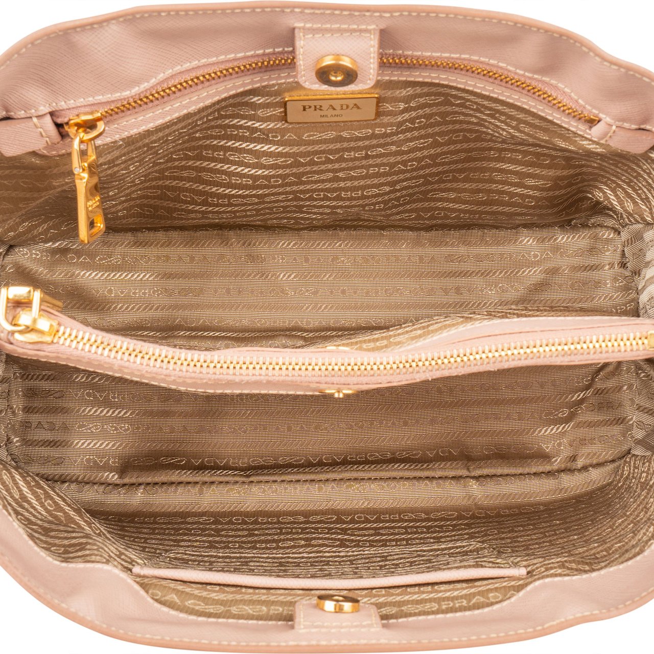 Prada Prada Pink Saffiano Leather Galleria Handbag Rood