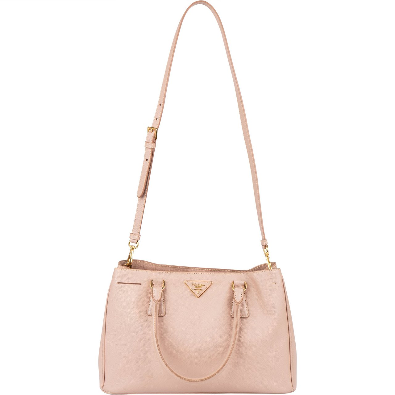 Prada Prada Pink Saffiano Leather Galleria Handbag Rood