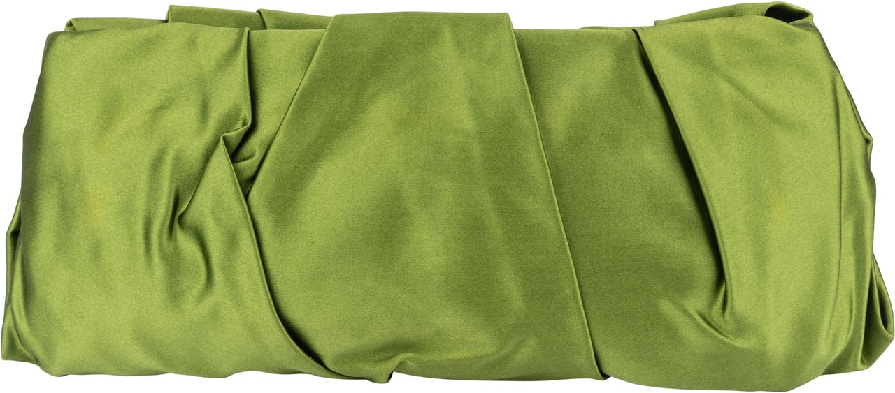 Prada Prada Pleated Felce Satin Pochette Accessoires Clutch Groen