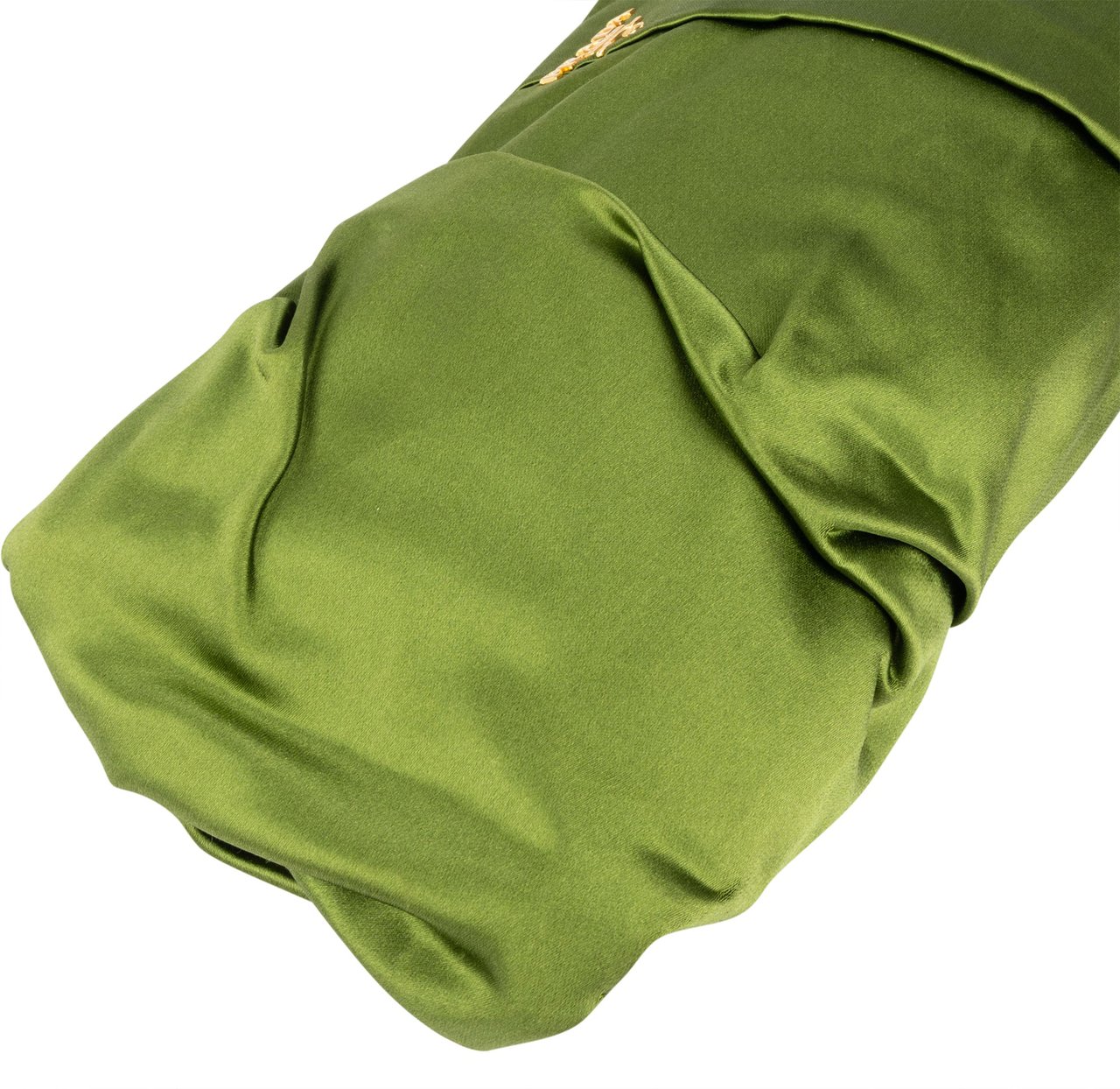 Prada Prada Pleated Felce Satin Pochette Accessoires Clutch Groen