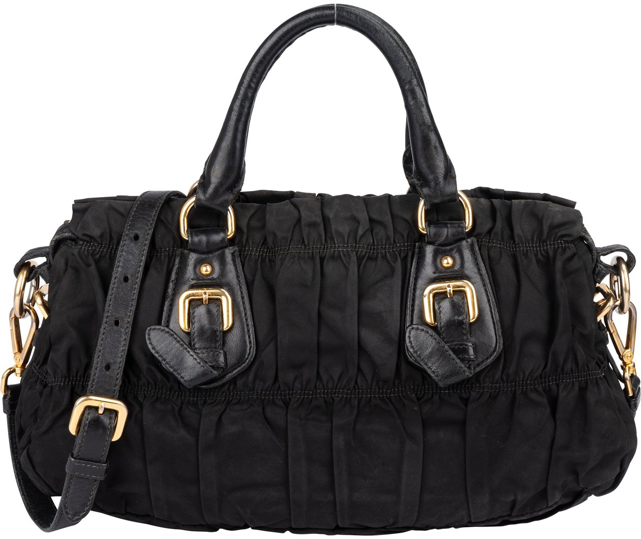 Prada Prada Quilted Nylon Handbag Zwart