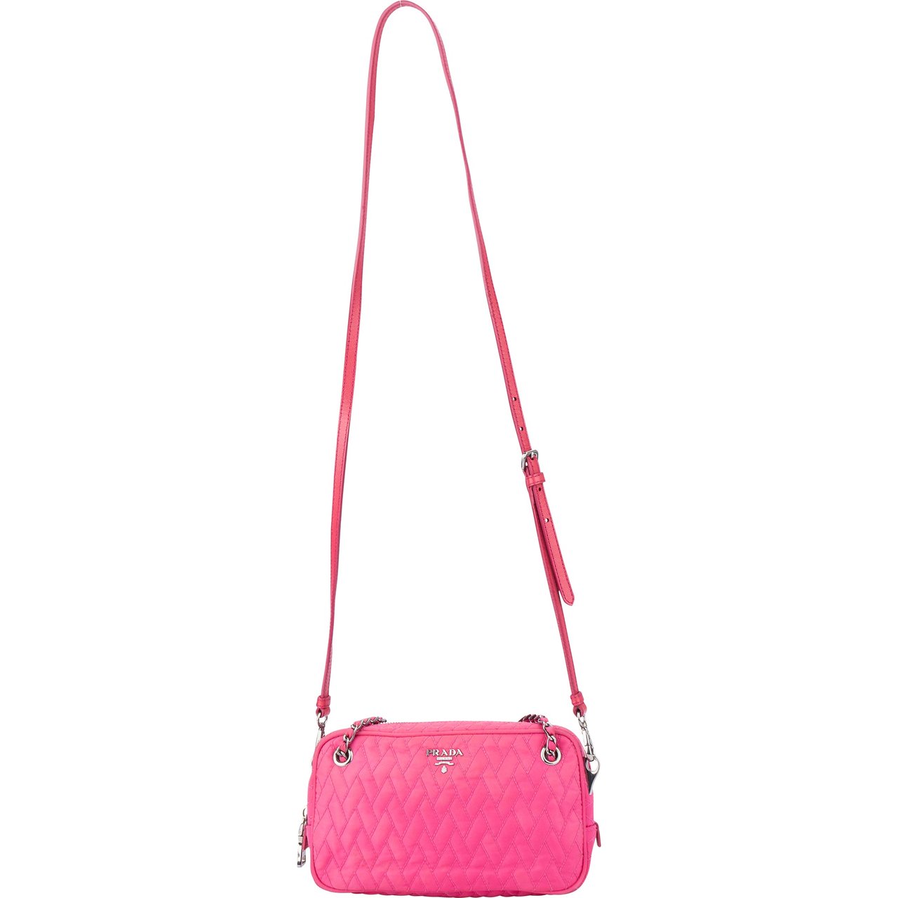 Prada Prada Pink Quilted Nylon Crossbody Bag Roze