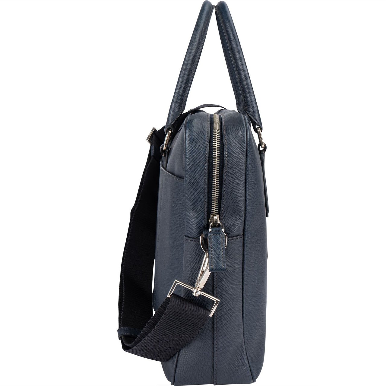 Prada Prada Bleu Saffiano Leather Business Handbag Crossbody Bag Navy