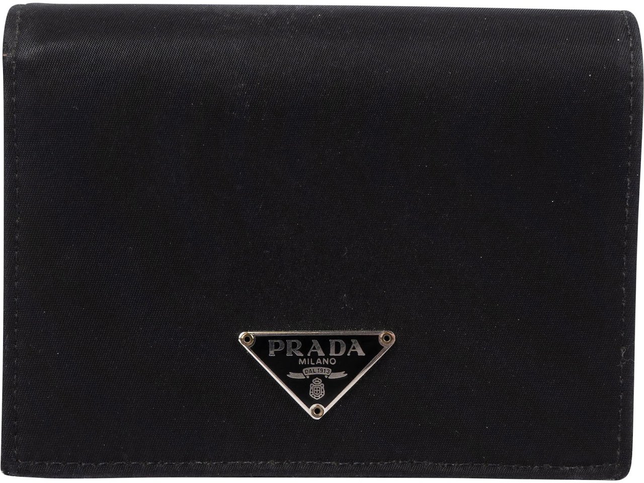 Prada Prada Tessuto Triangle Bifold Wallet Zwart