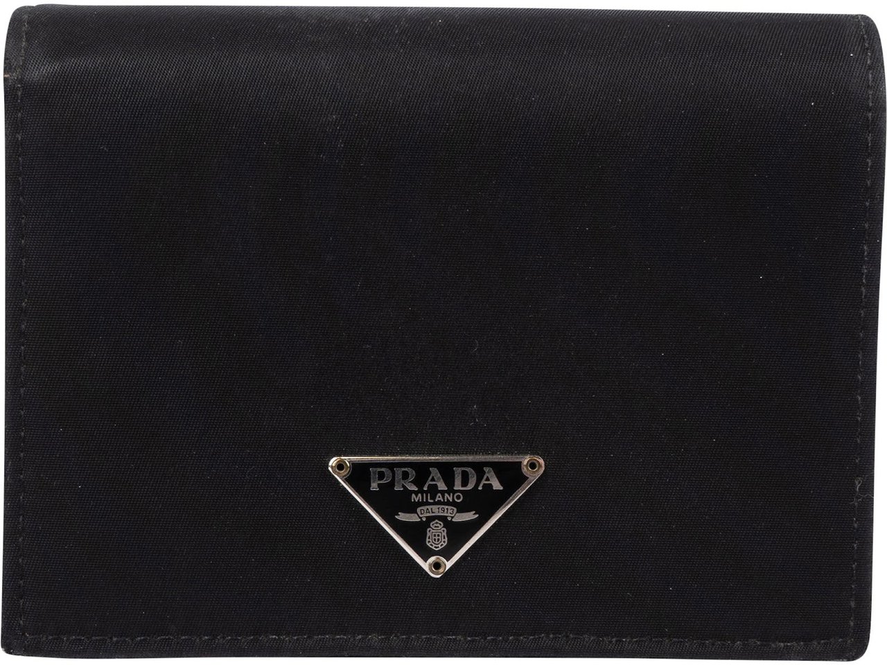 Prada Tessuto Triangle Bifold Wallet Zwart