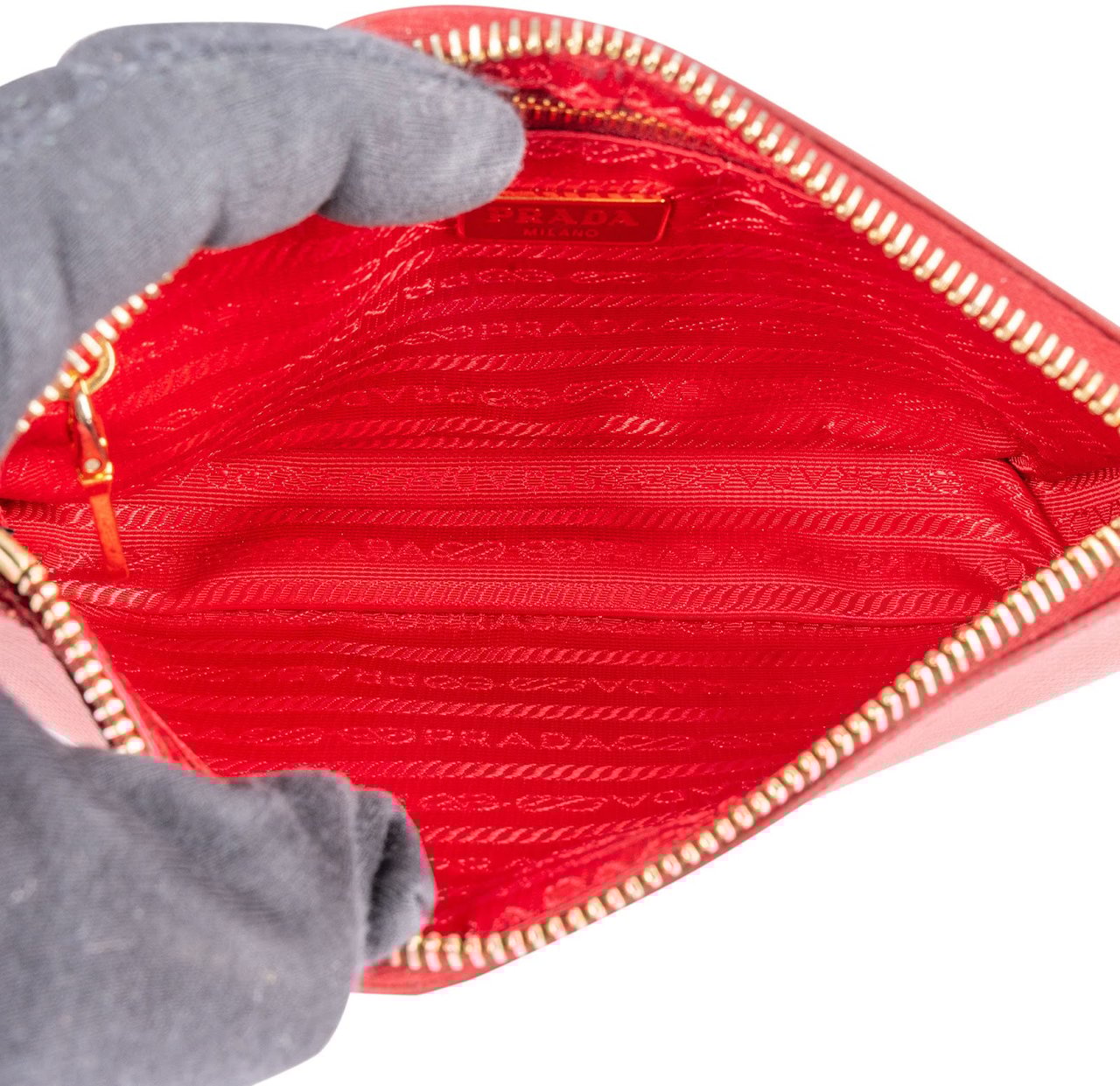 Prada Prada Saffiano Leather Mini Shoulder Bag Rood