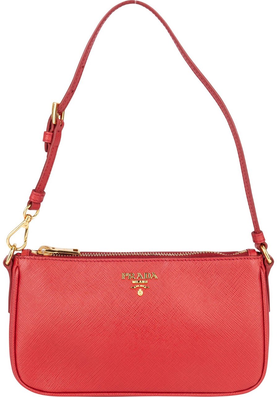 Prada Prada Saffiano Leather Mini Shoulder Bag Rood
