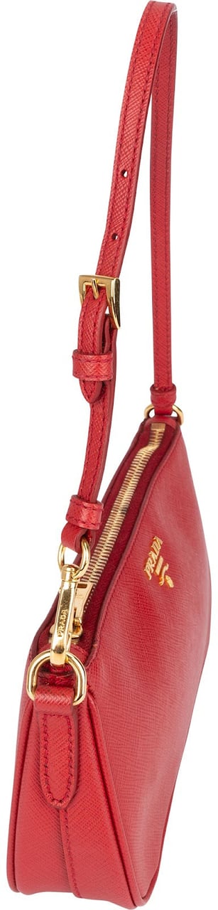 Prada Prada Saffiano Leather Mini Shoulder Bag Rood