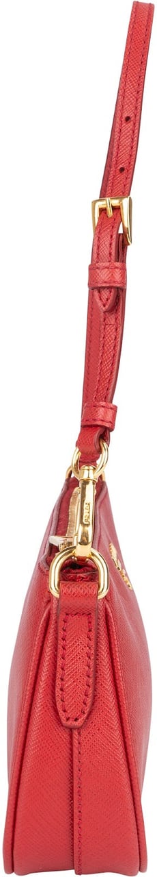 Prada Prada Saffiano Leather Mini Shoulder Bag Rood