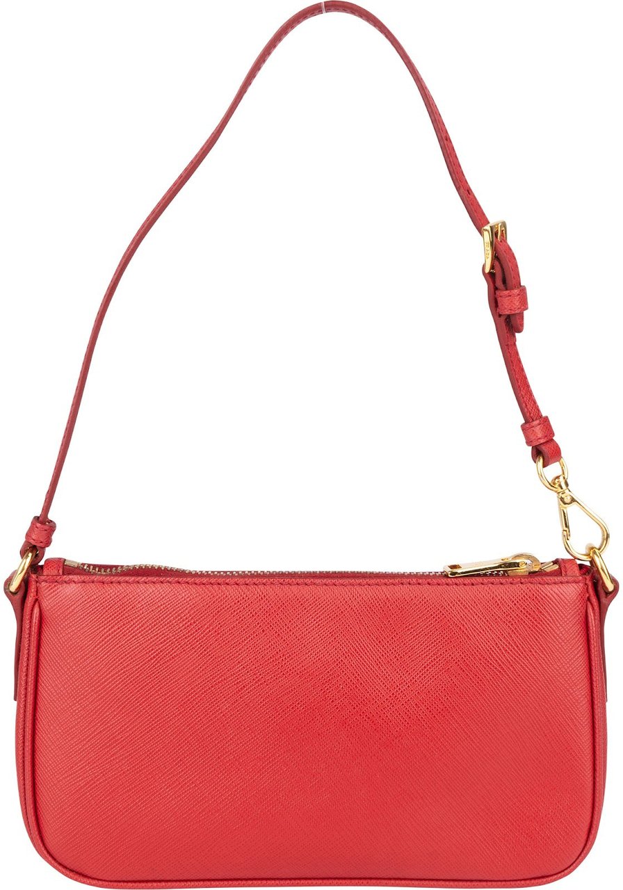 Prada Prada Saffiano Leather Mini Shoulder Bag Rood