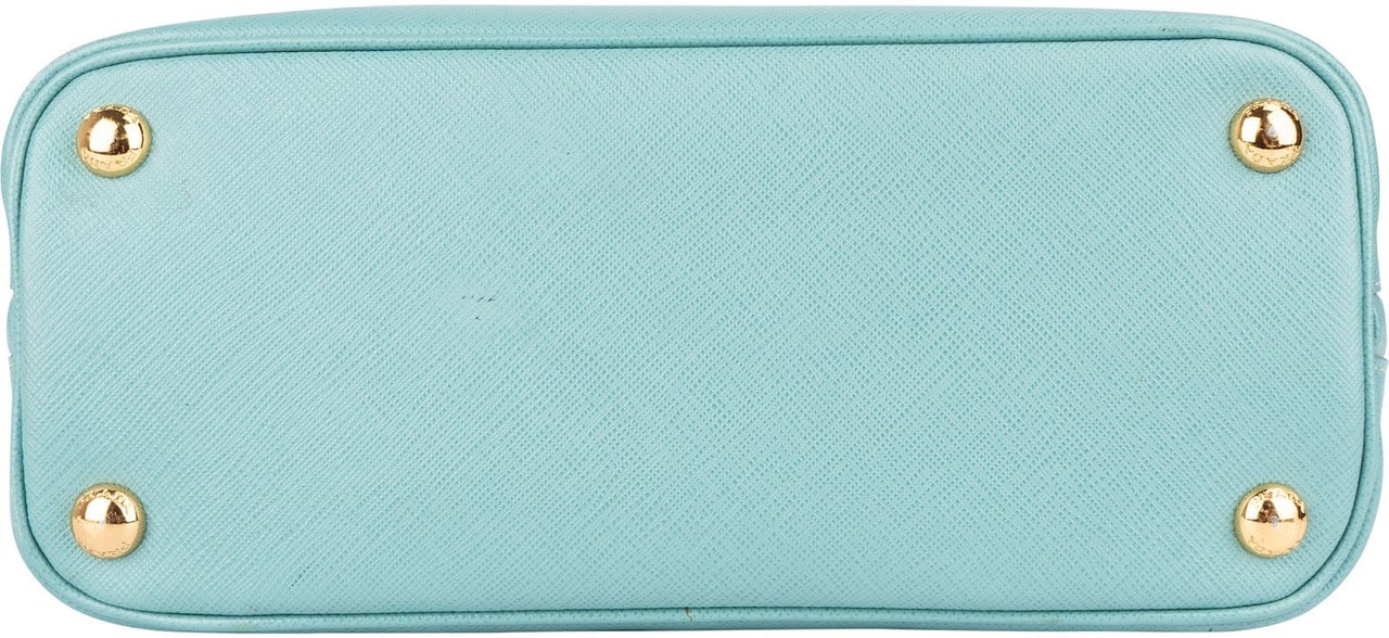 Prada Prada Saffiano Leather Mini Promenade Handbag Lichtblauw