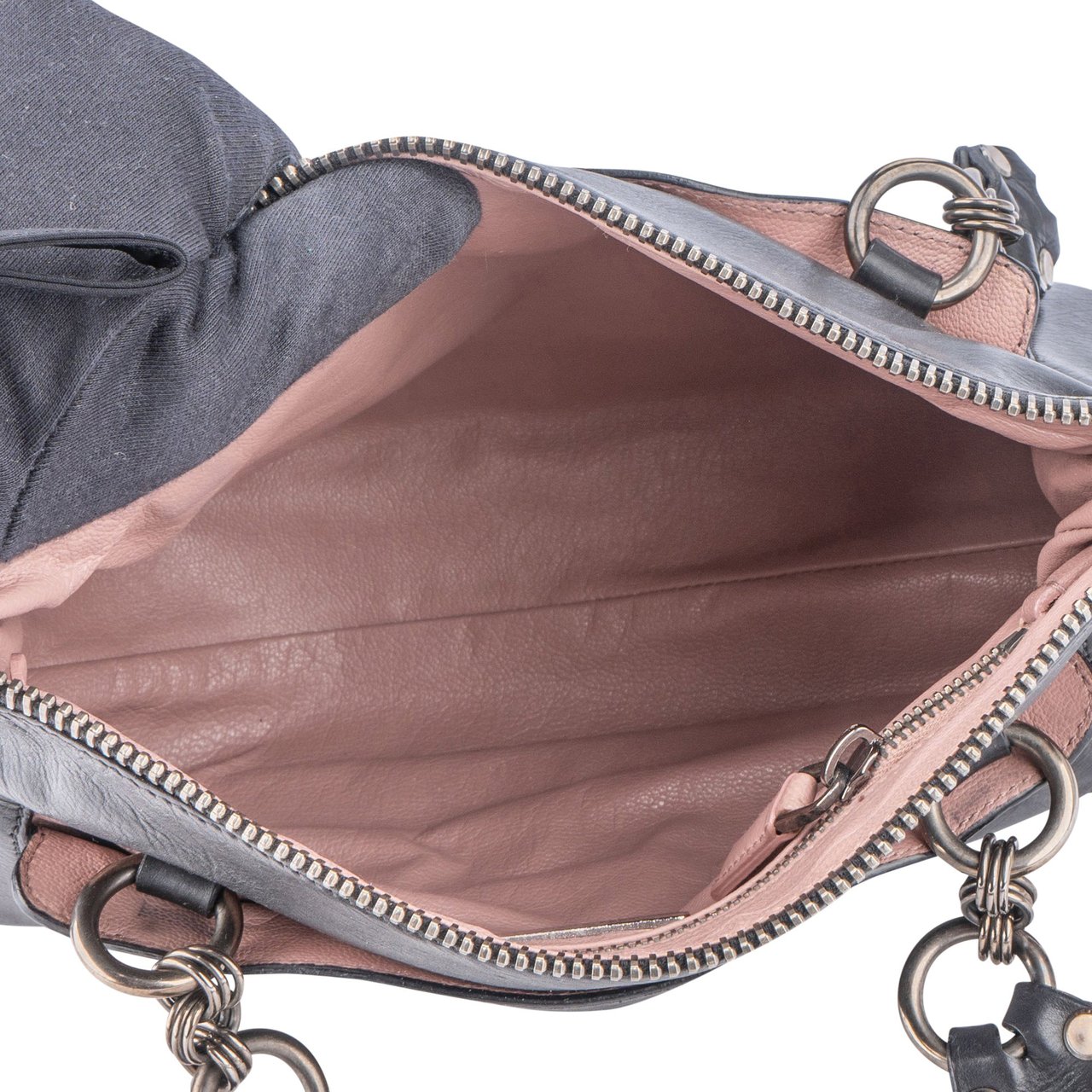 Prada Prada Black Leather Triangle Butterfly Handbag Zwart