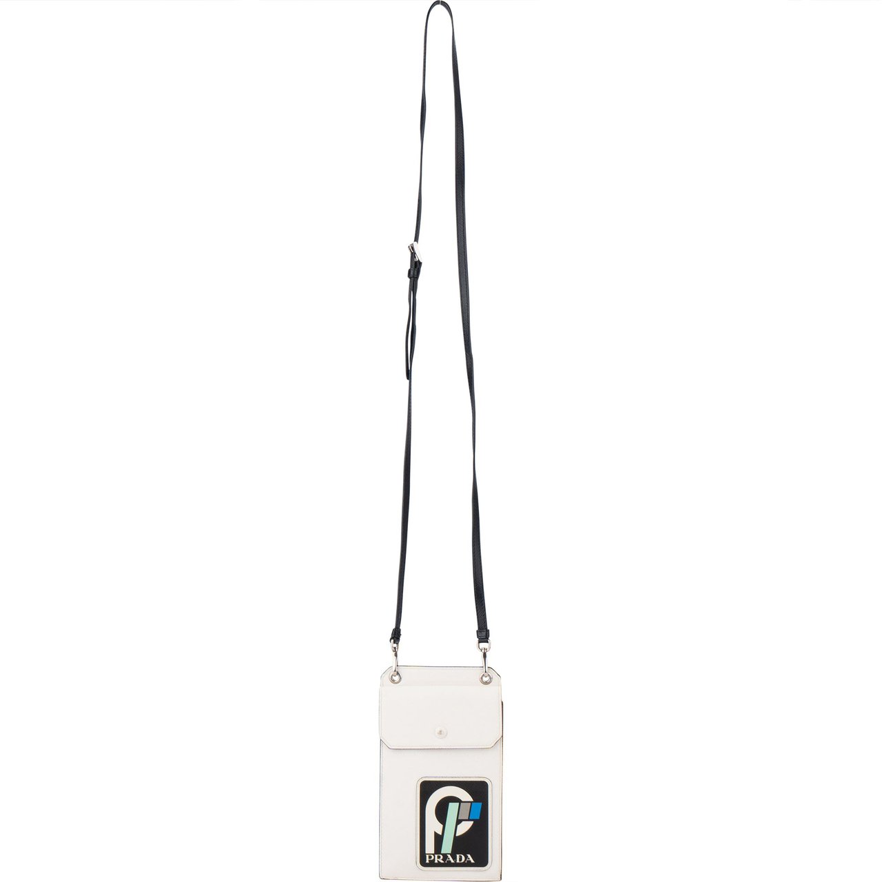 Prada Prada White Saffiano FW18 Slim Mini Crossbody Bag Divers