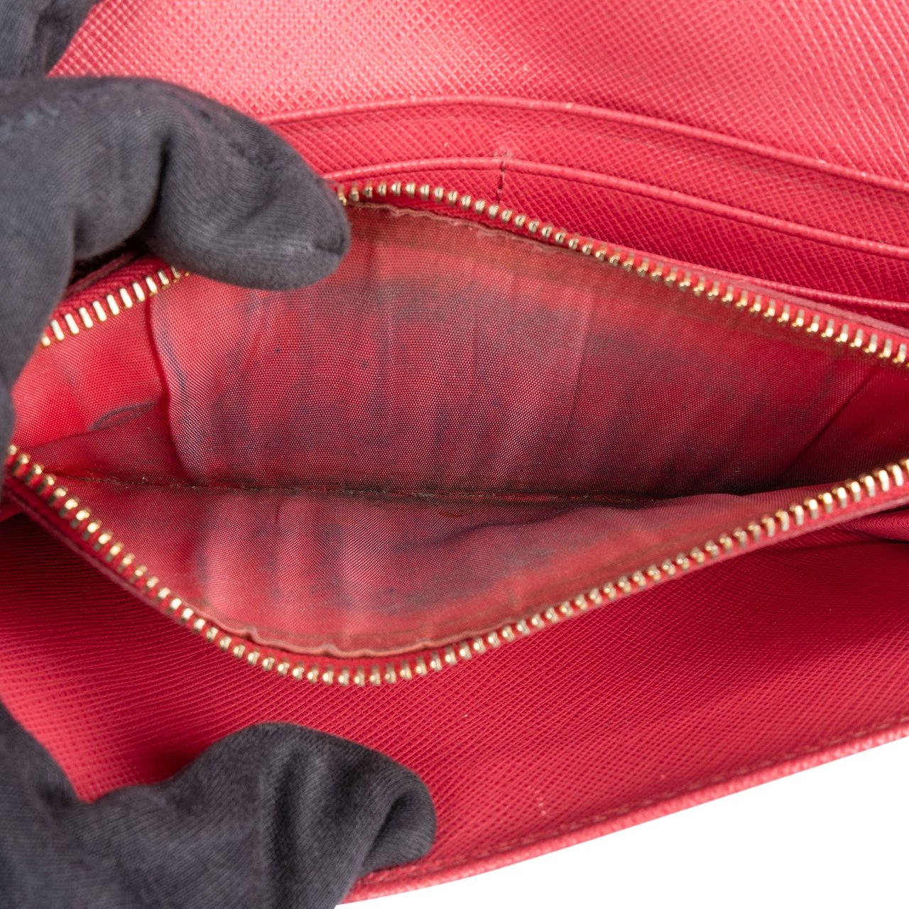 Prada Prada Saffiano Multic Leather Continental Wallet Zwart