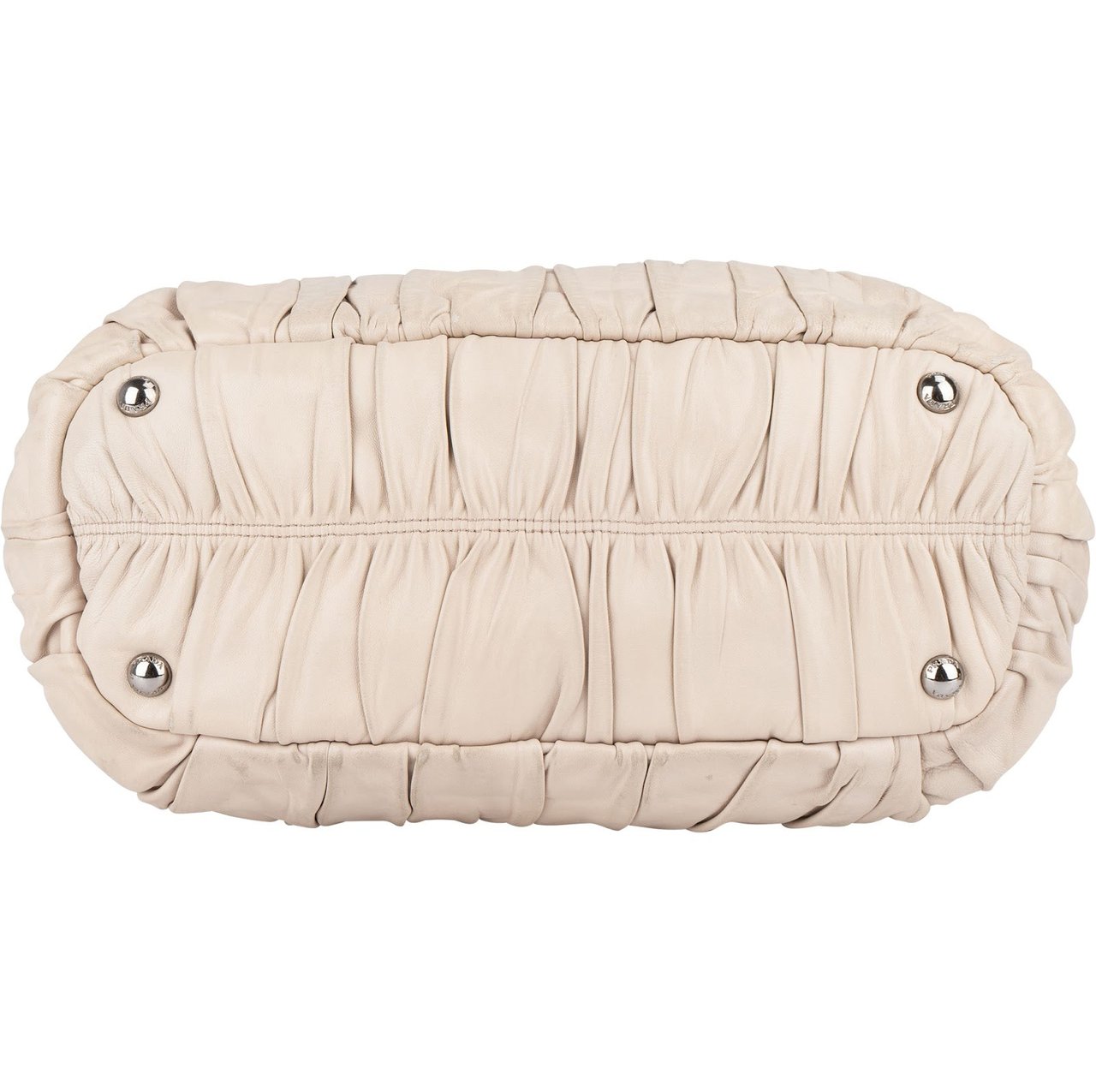 Prada Prada Quilted Nappa Leather Gaufre Tote Handbag Wit