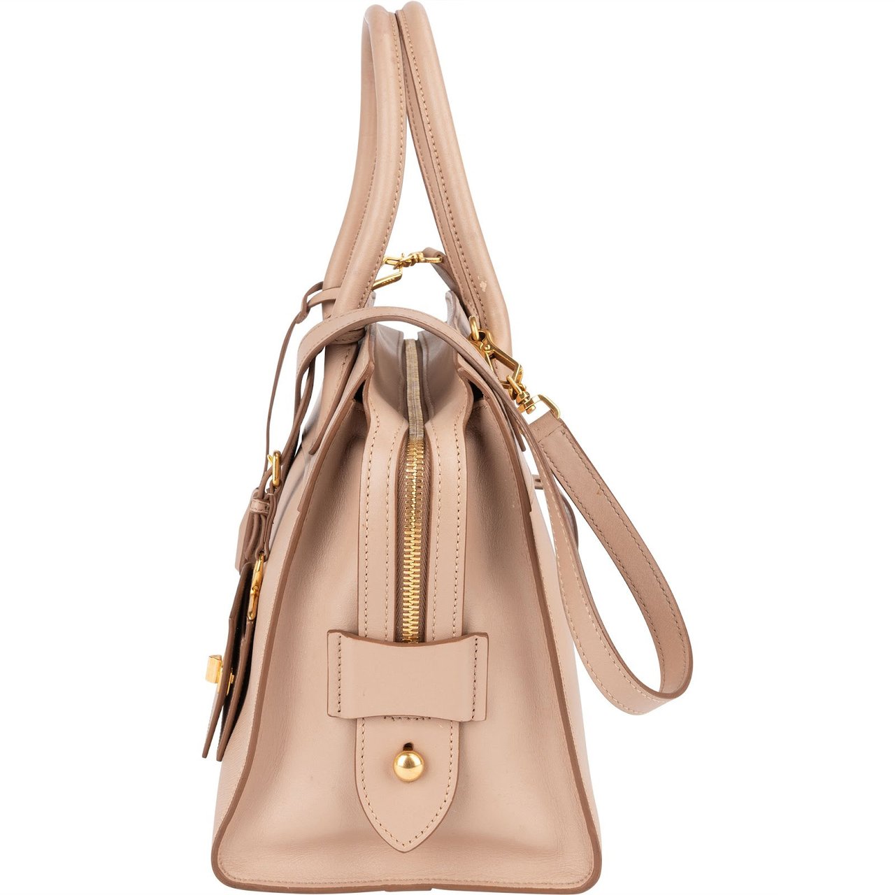 Prada Saffiano Leather Mano Galleria Handbag Beige