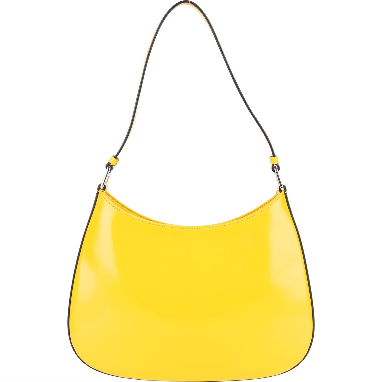 Prada Prada Yellow Patent Leather Triangle Cleo Shoulder Bag Geel