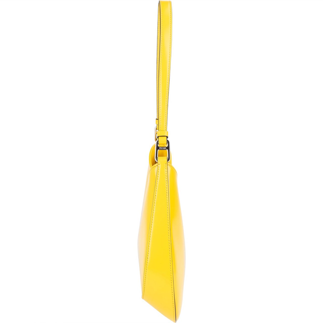 Prada Prada Yellow Patent Leather Triangle Cleo Shoulder Bag Geel