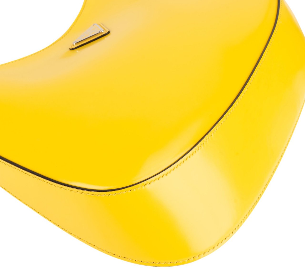 Prada Prada Yellow Patent Leather Triangle Cleo Shoulder Bag Geel