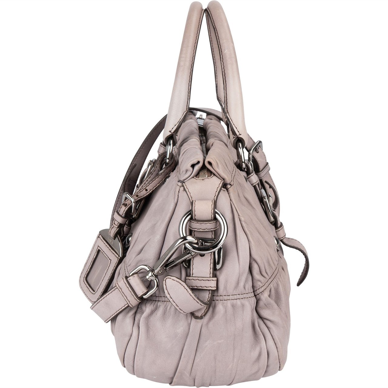 Prada Prada Quilted Nappa Gaufre Satchel Handbag Divers