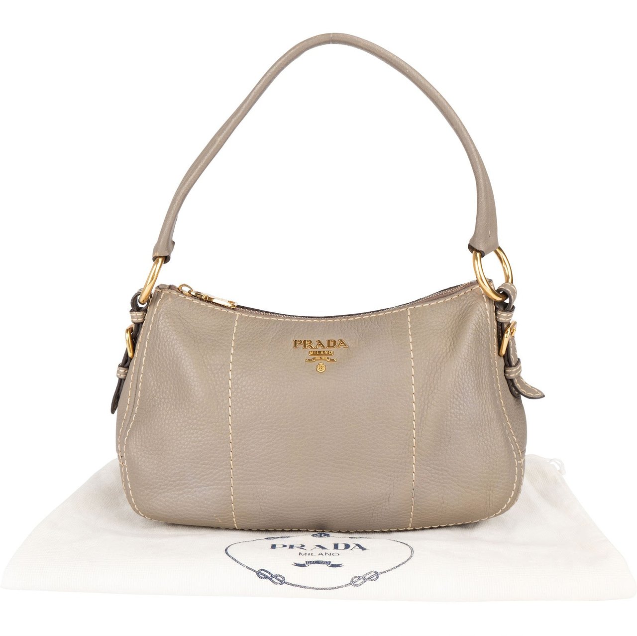 Prada Prada Vitello Daino Hobo Handbag Divers