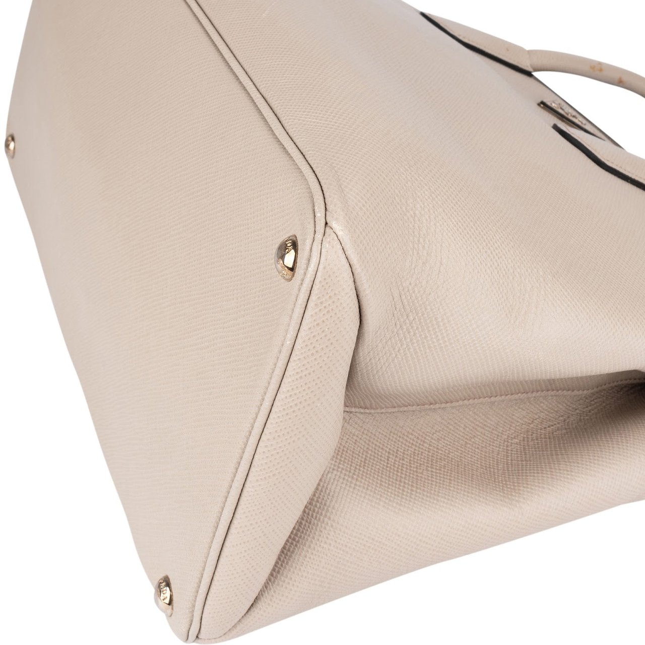 Prada Prada Grey Saffiano Leather Turnlock Double Handbag Divers