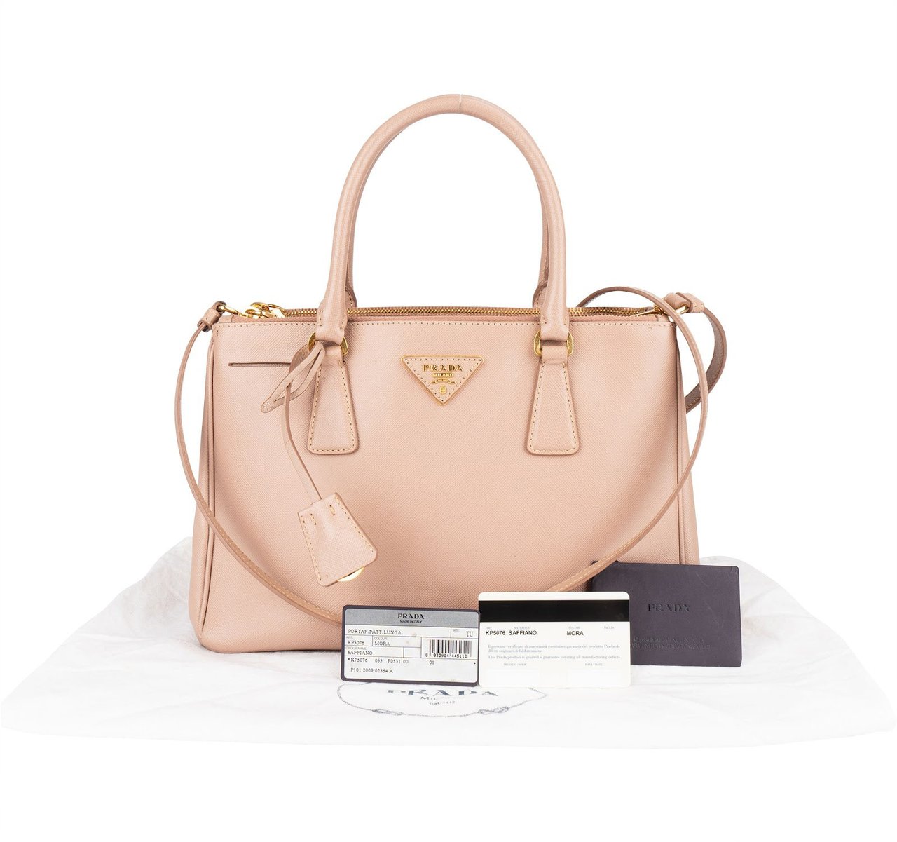 Prada Prada Saffiano Leather Galleria Handbag Rood