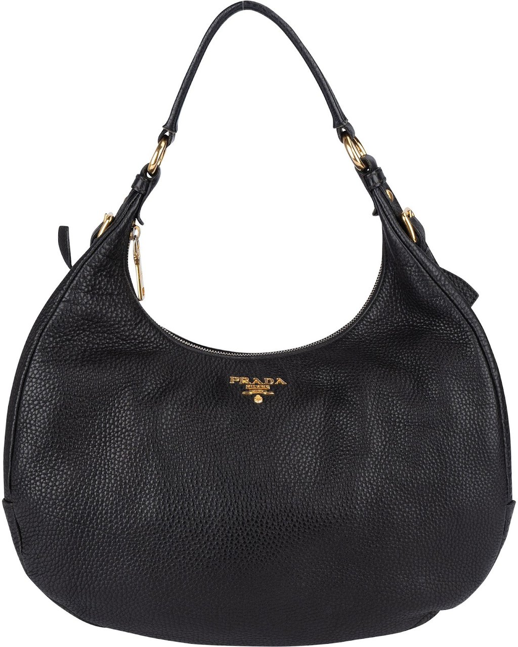 Prada Prada Vitello Daino Leather Shoulder Bag Zwart