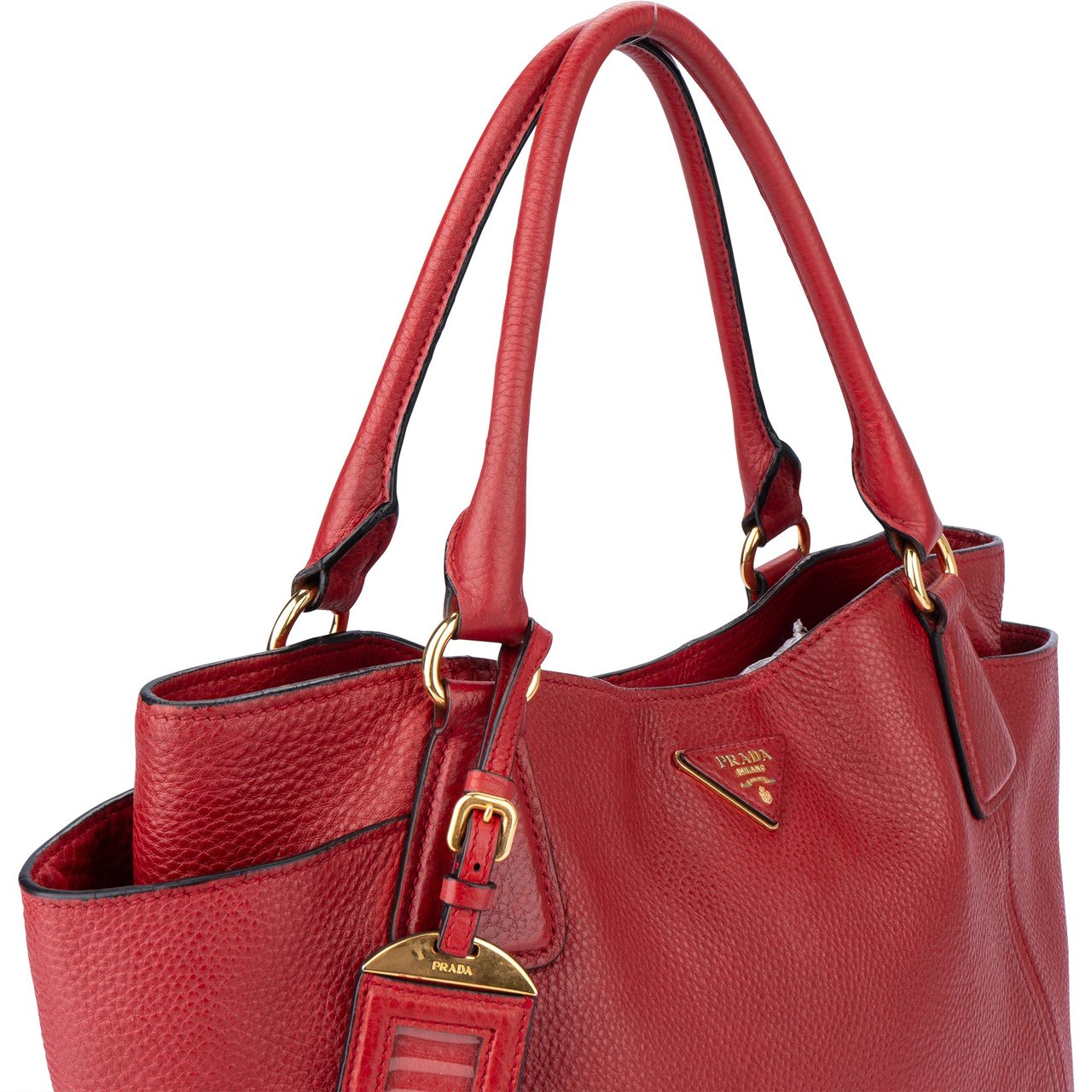 Prada Prada Red Calf Vitello Handbag Rood