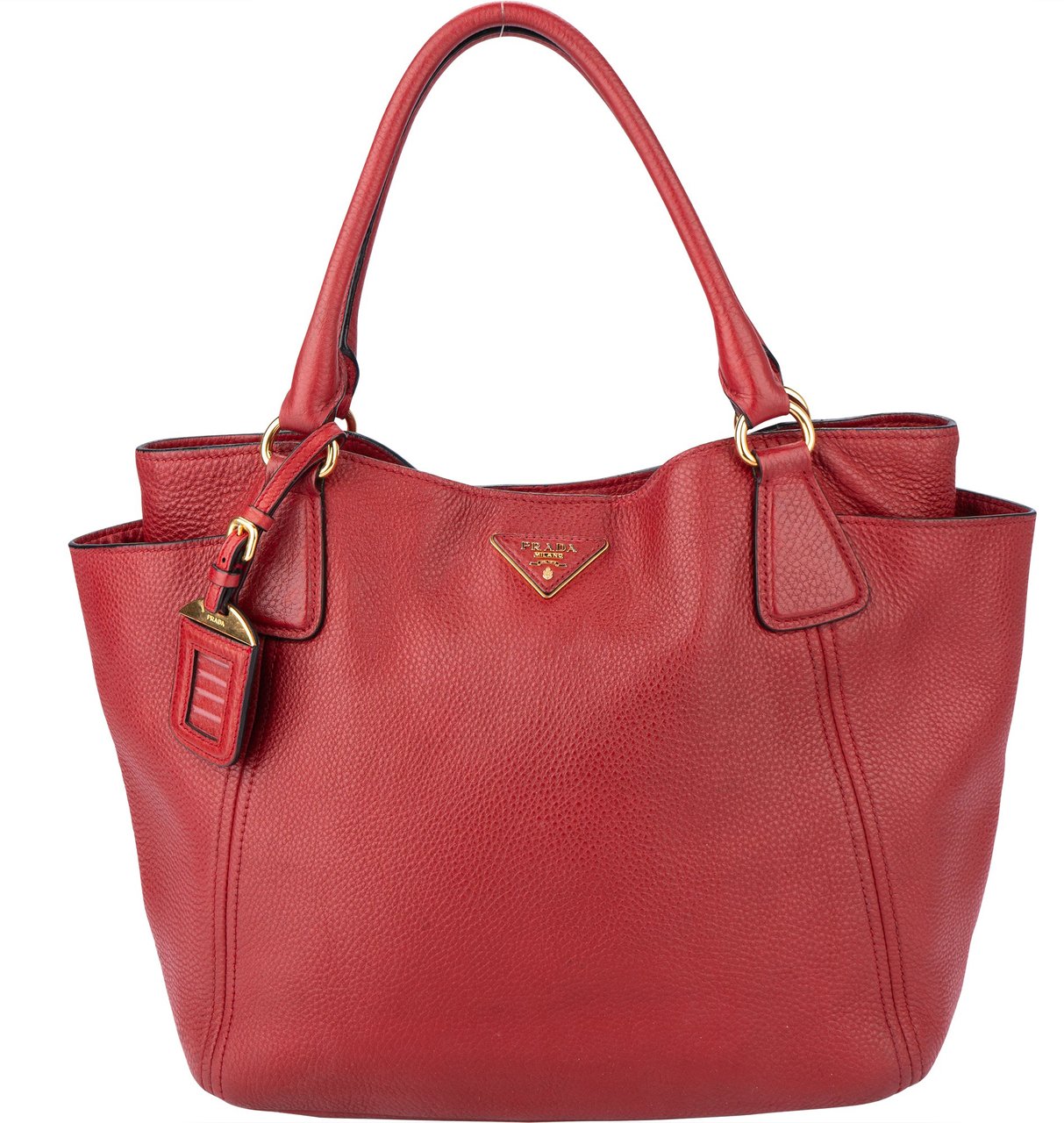 Prada Prada Red Calf Vitello Handbag Rood