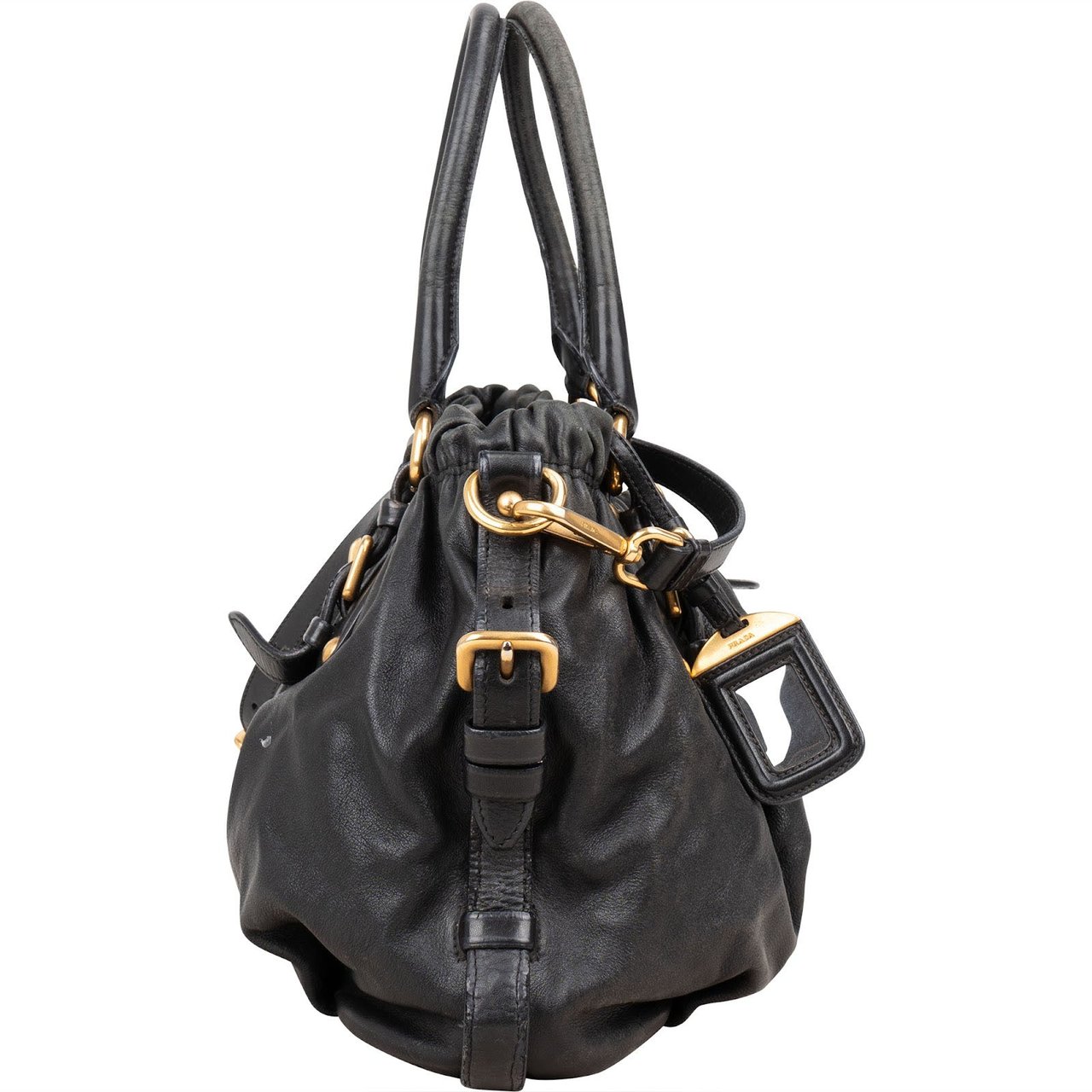 Prada Prada Black Nappa Gauffre Tote Handbag Zwart