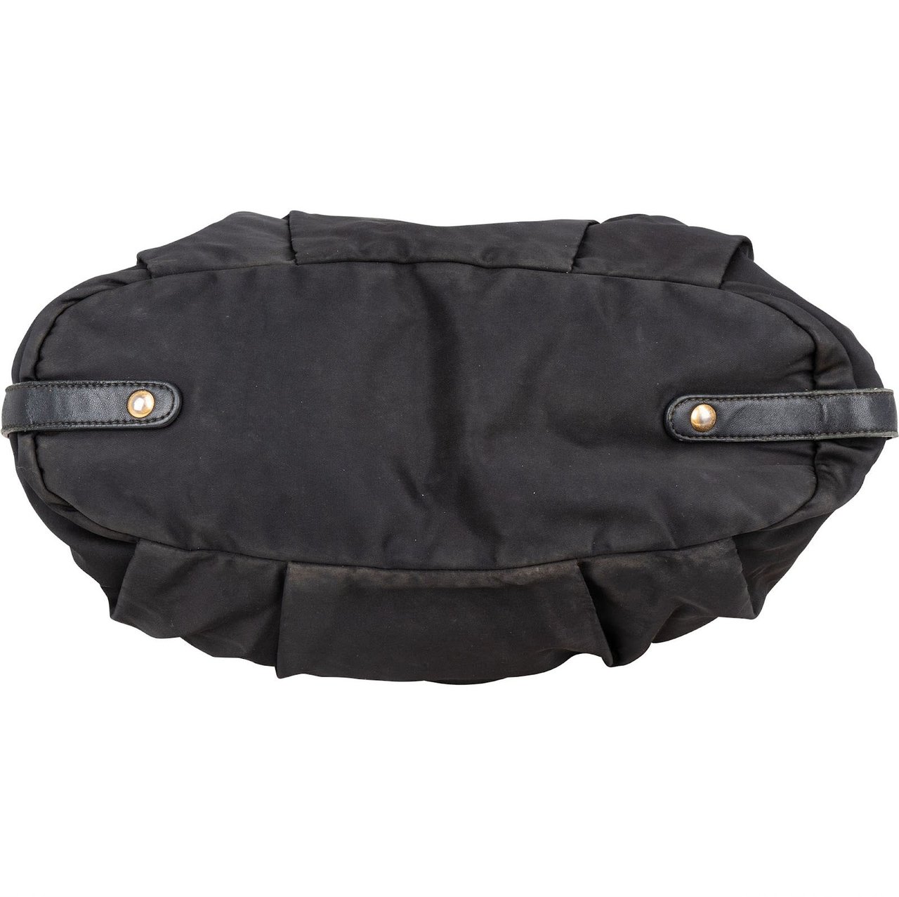 Prada Prada Black Nylon Logo Handbag Zwart