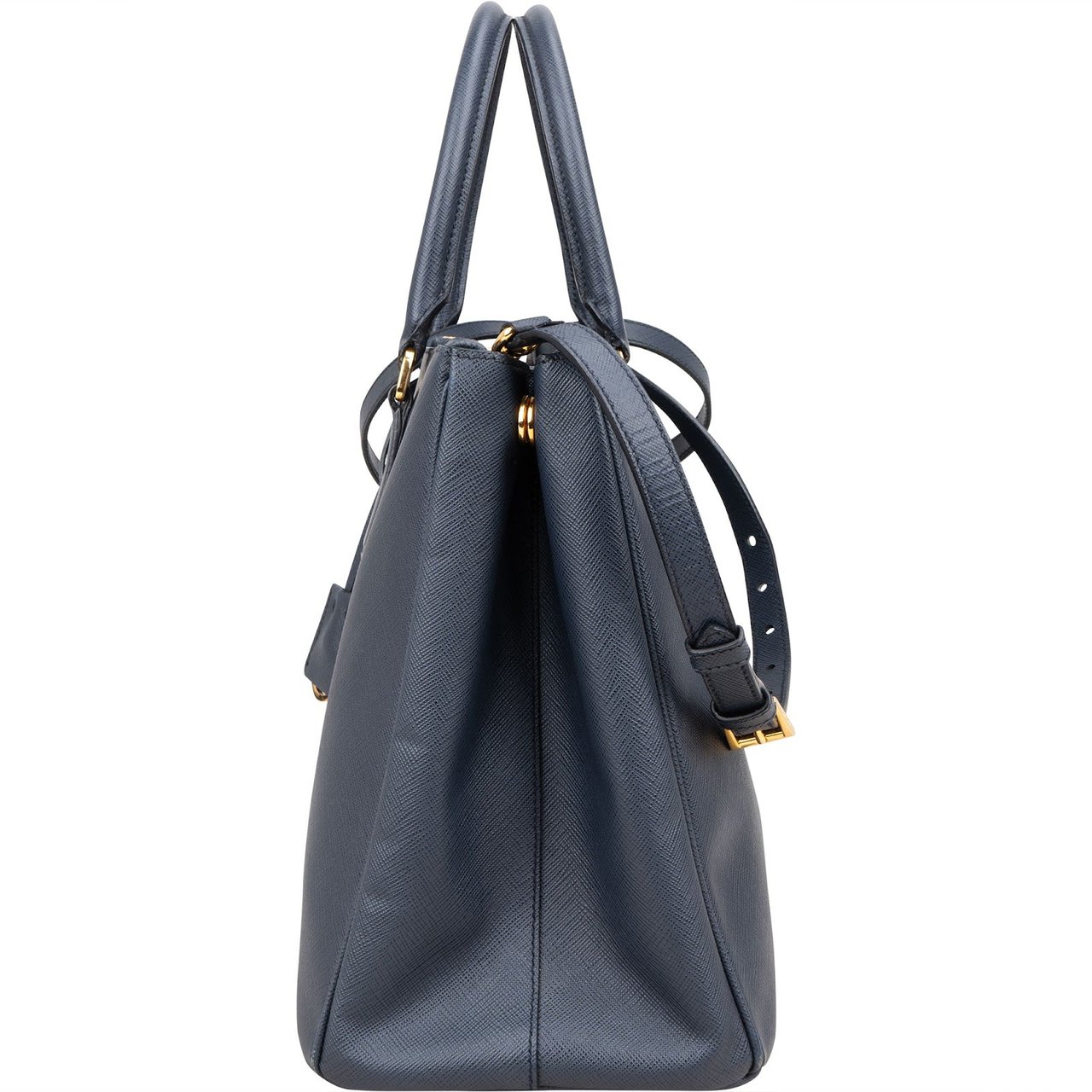 Prada Blue Saffiano Leather Galleria Handbag Blauw