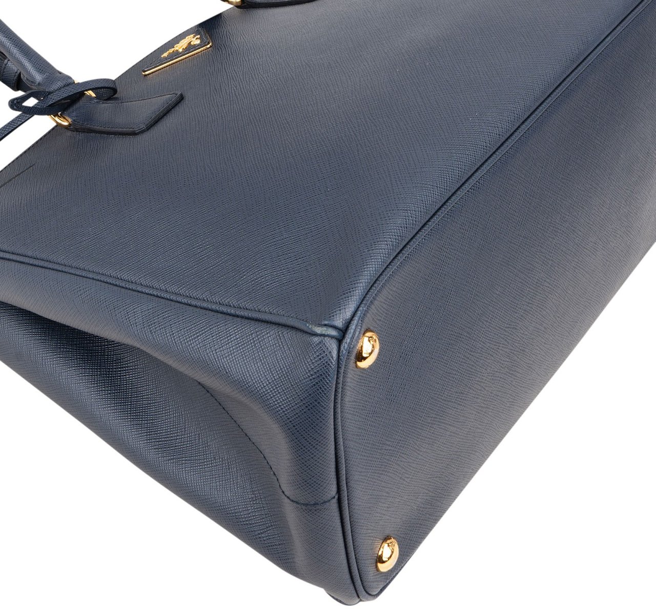 Prada Blue Saffiano Leather Galleria Handbag Blauw