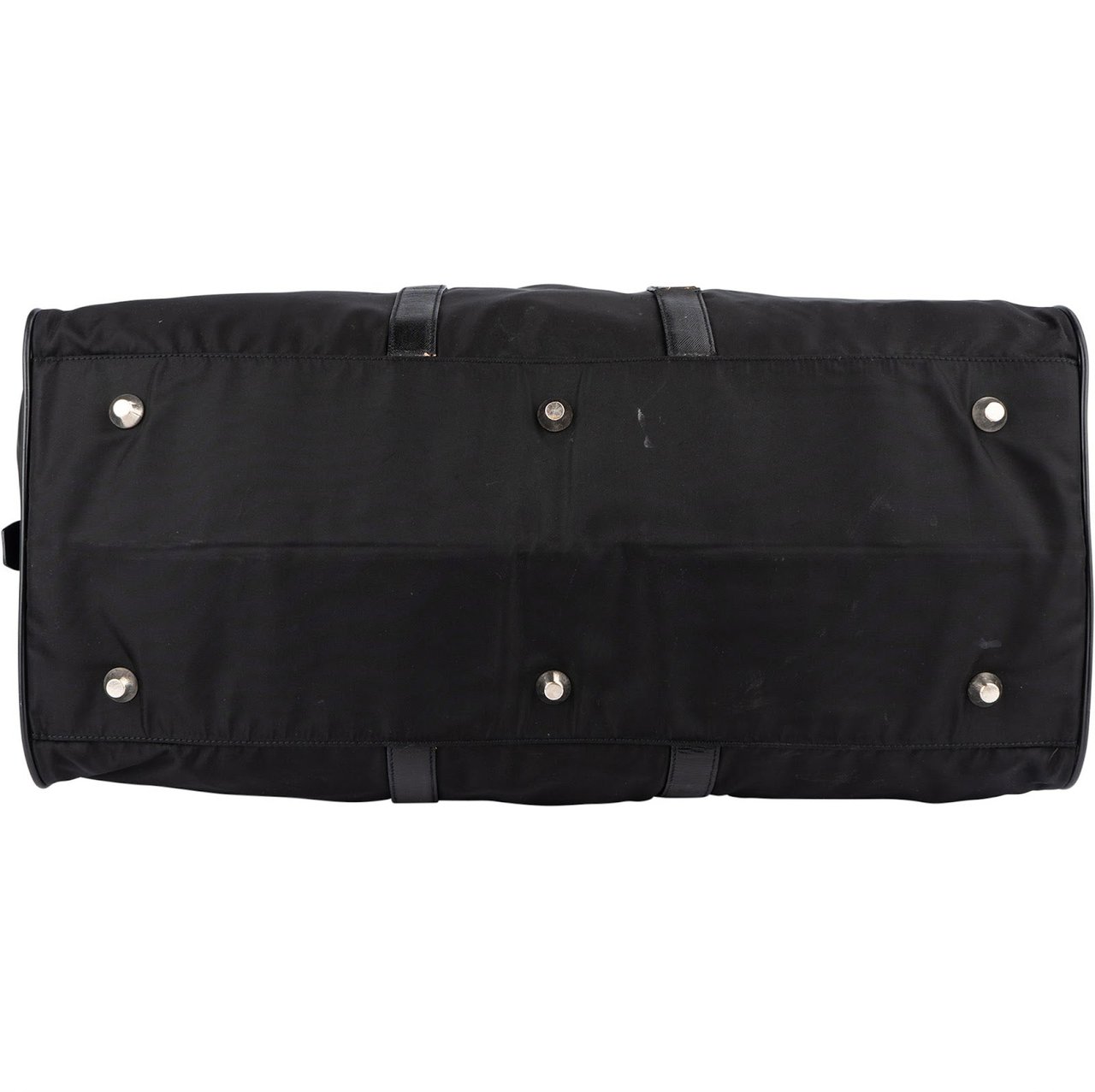 Prada Prada Black Nylon Triangle Duffle Bag 55 Zwart