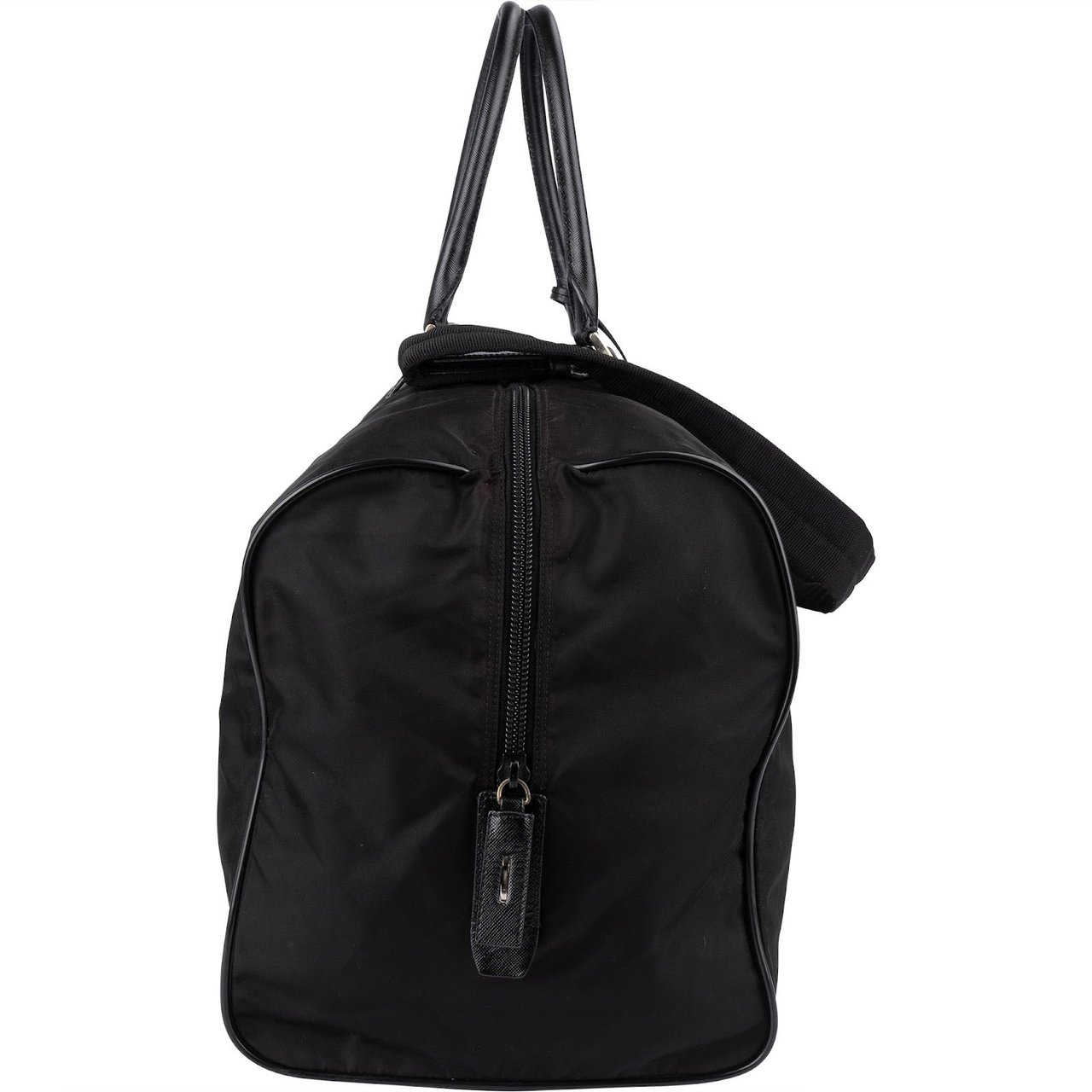 Prada Prada Black Nylon Triangle Duffle Bag 55 Zwart