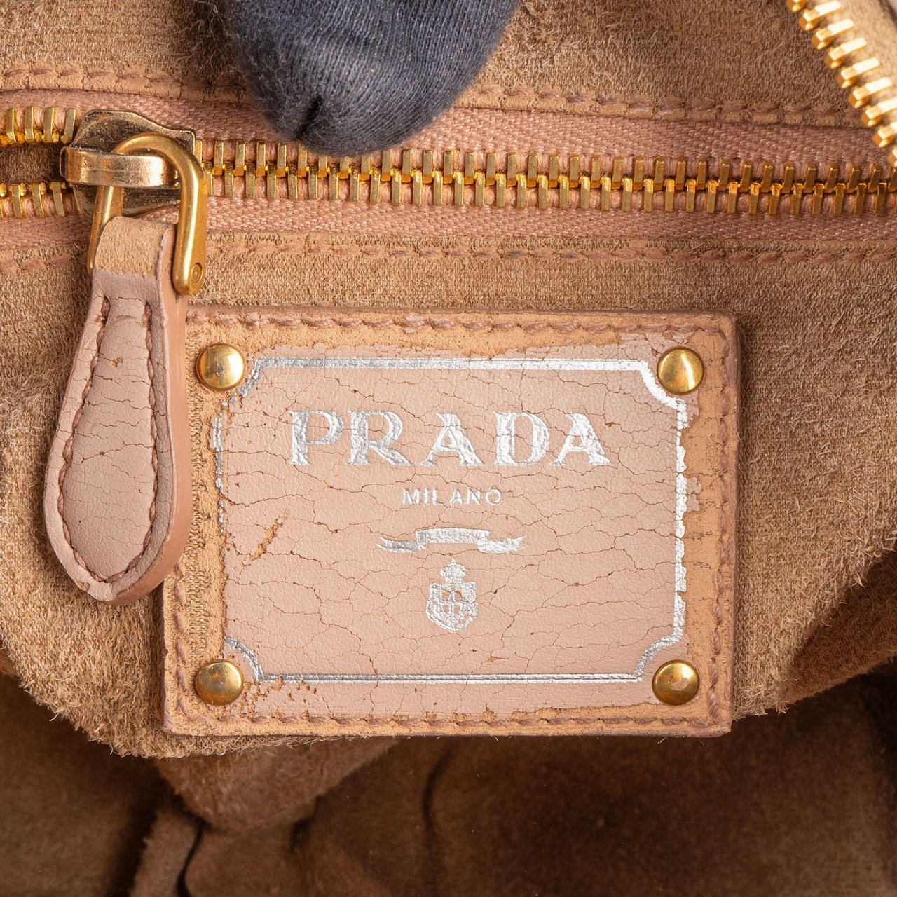 Prada Prada Nappa Antique Hobo Shoulder Bag Rood