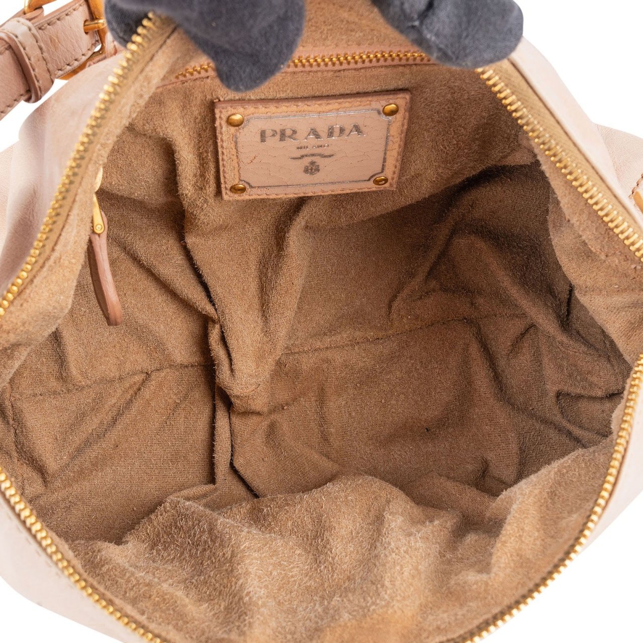 Prada Prada Nappa Antique Hobo Shoulder Bag Rood