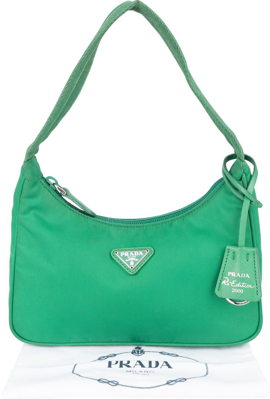 Prada Green Nylon Re-Edition 2000 Handbag Groen