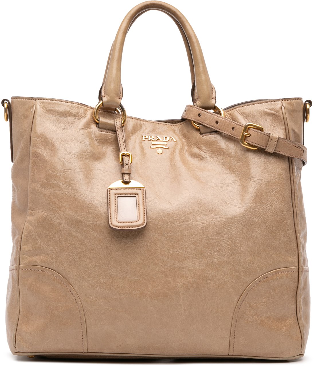 Prada Vitello Shine Satchel Bruin