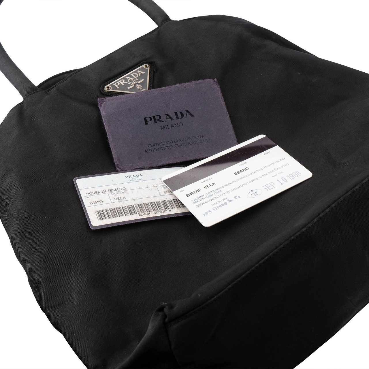 Prada Prada Black Nylon Triangle Handbag Zwart