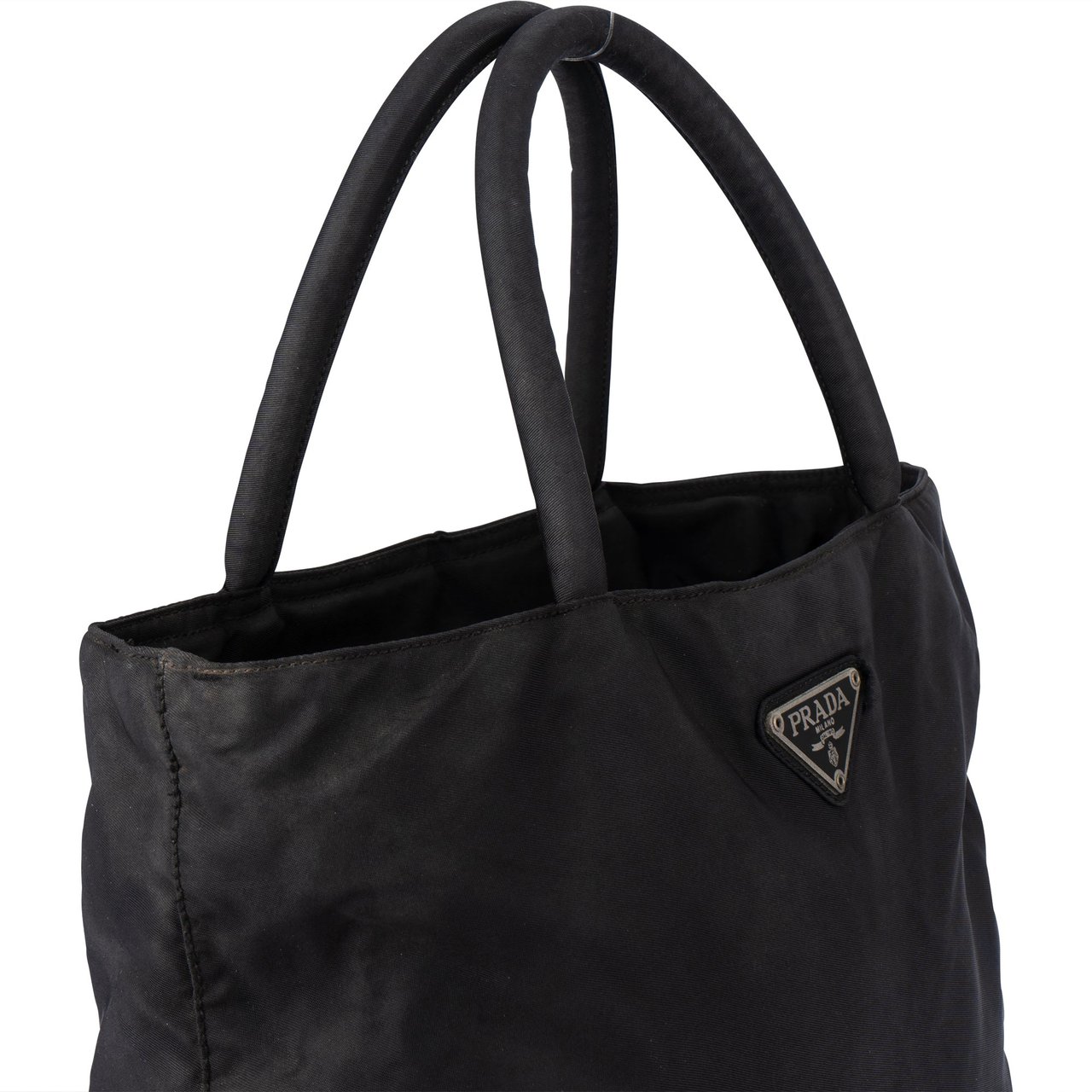 Prada Prada Black Nylon Triangle Handbag Zwart