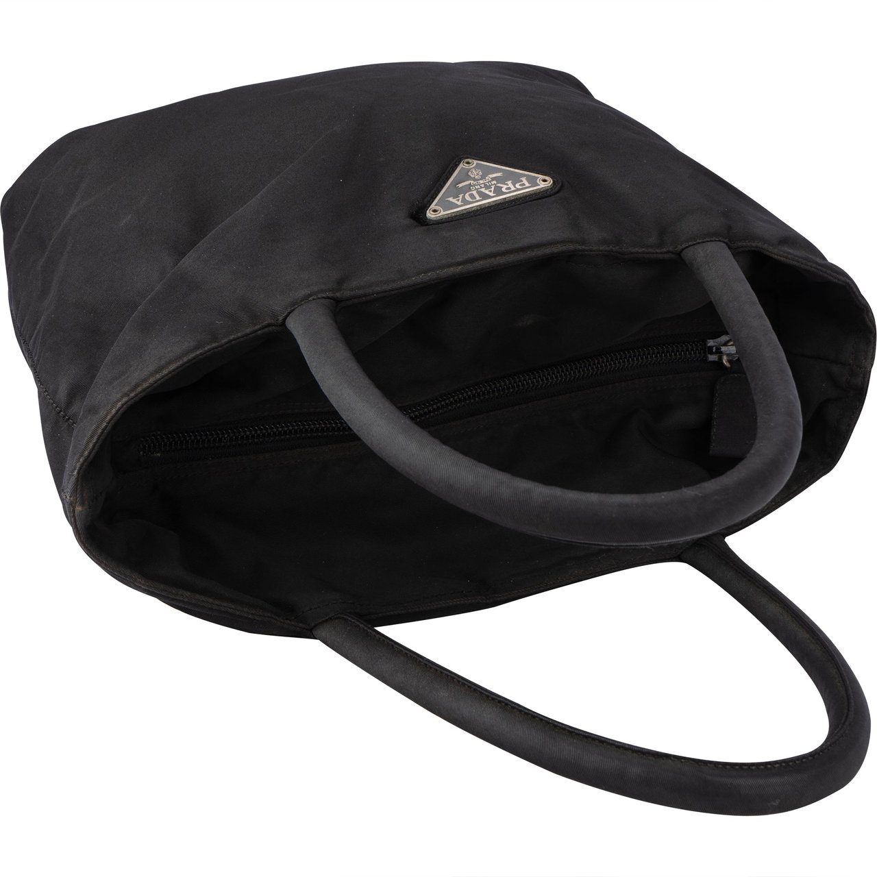 Prada Prada Black Nylon Triangle Handbag Zwart