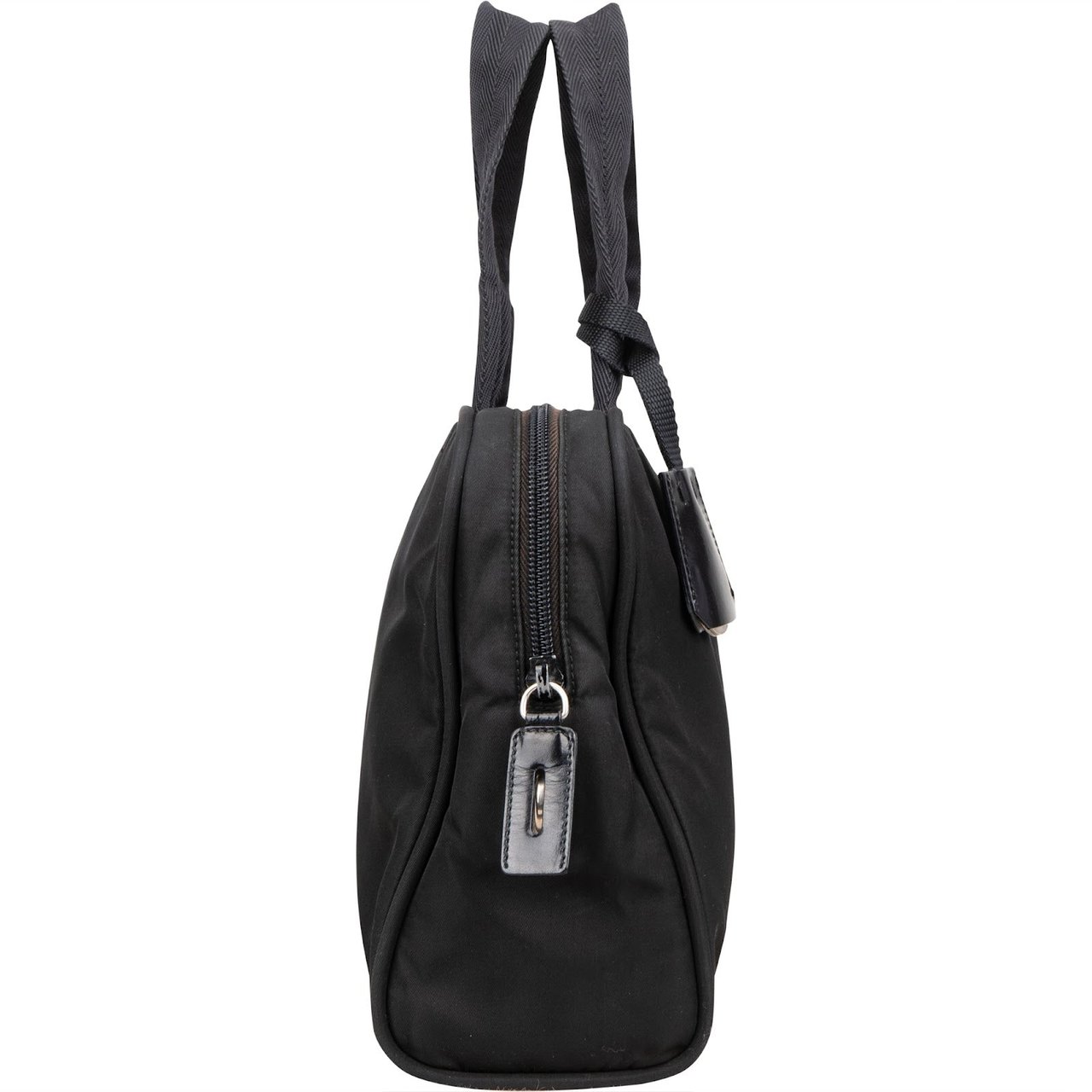 Prada Black Nylon Triangle Handbag Zwart