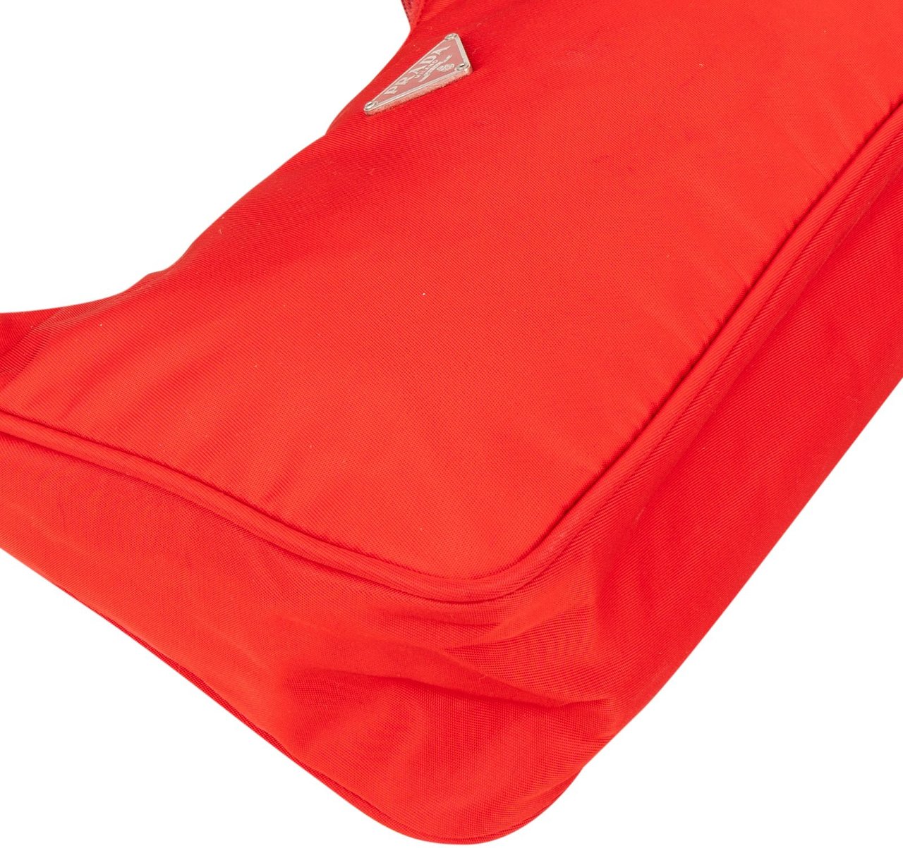 Prada Prada Red Nylon Tessuto Mini Triangle Handbag Rood